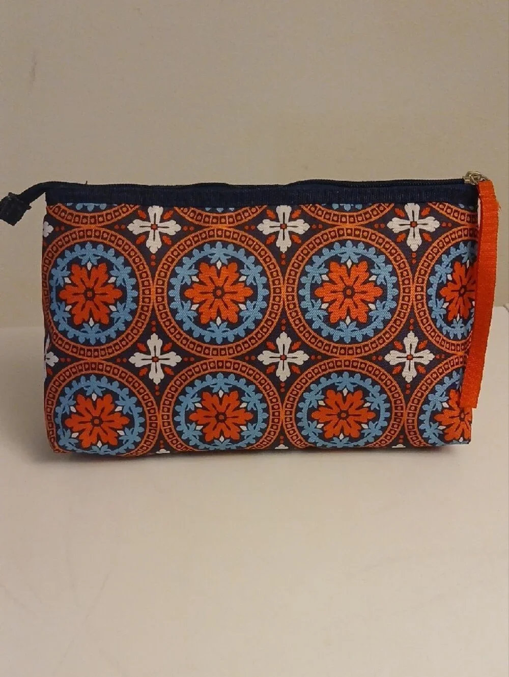 Igloo Orange & Blue Medallion Zip Pouch
